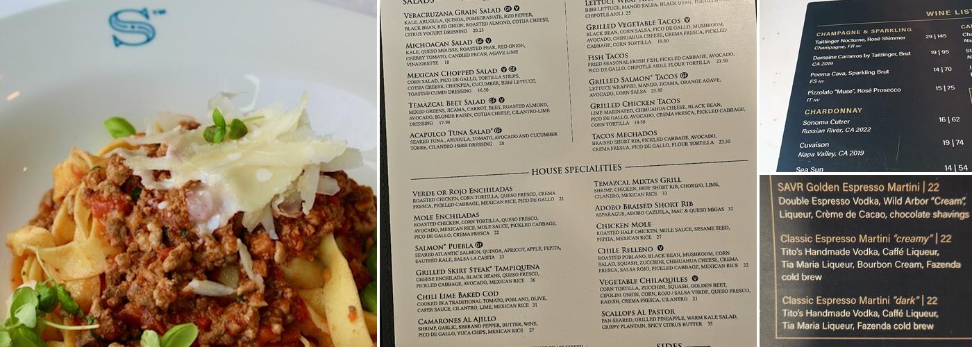 SAVR Menu