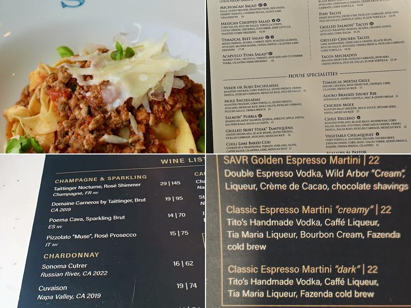 SAVR Menu