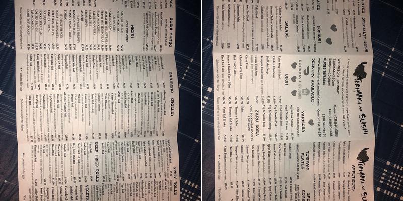 I Love Teriyaki & Sushi Menu