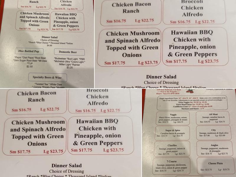Charlie's Pizza Menu