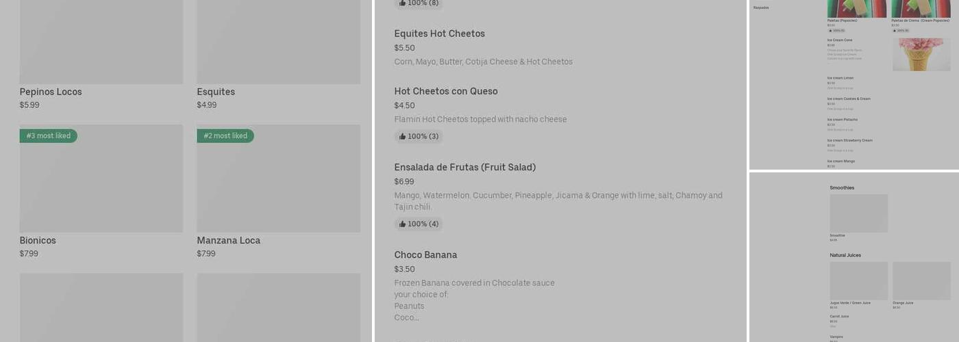 La Catrina Michoacana Paleteria Menu