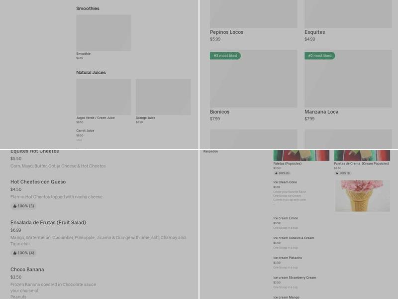La Catrina Michoacana Paleteria Menu