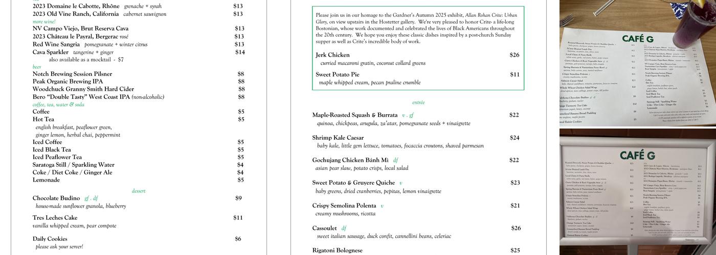 Café G Menu