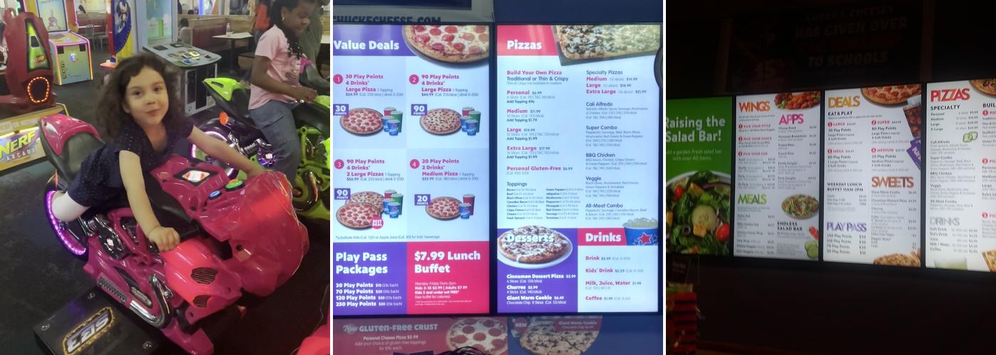 Chuck E. Cheese Menu