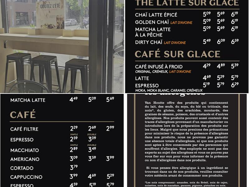 Café Van Houtte Menu