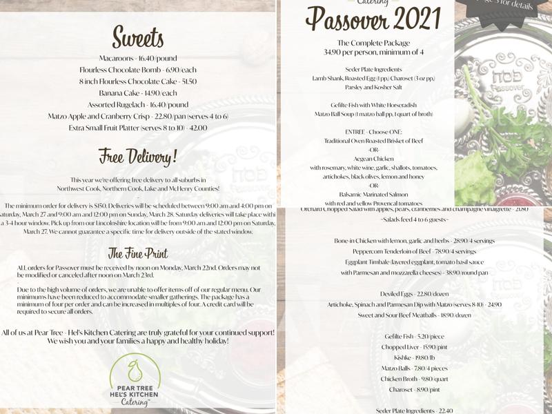 Pear Tree Catering Menu