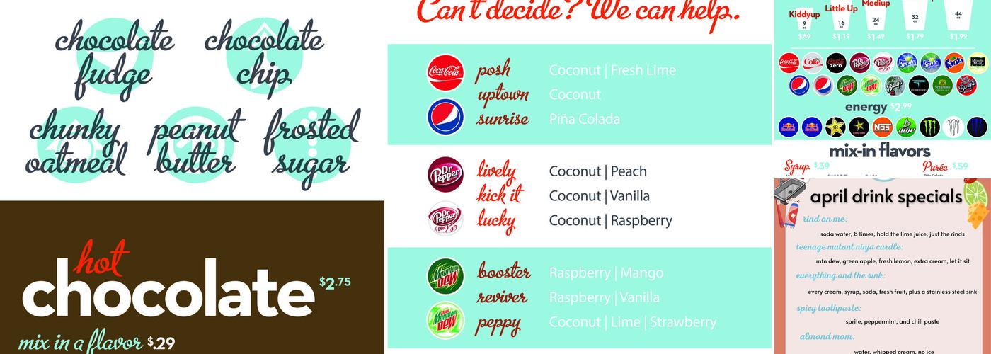 Pick Me Up Drinks Menu