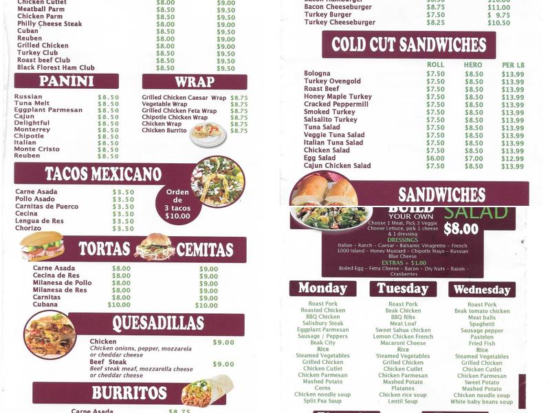 Gourmet Bagel Deli Menu