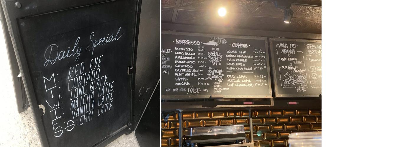 Ground Central Coffee Company Menu