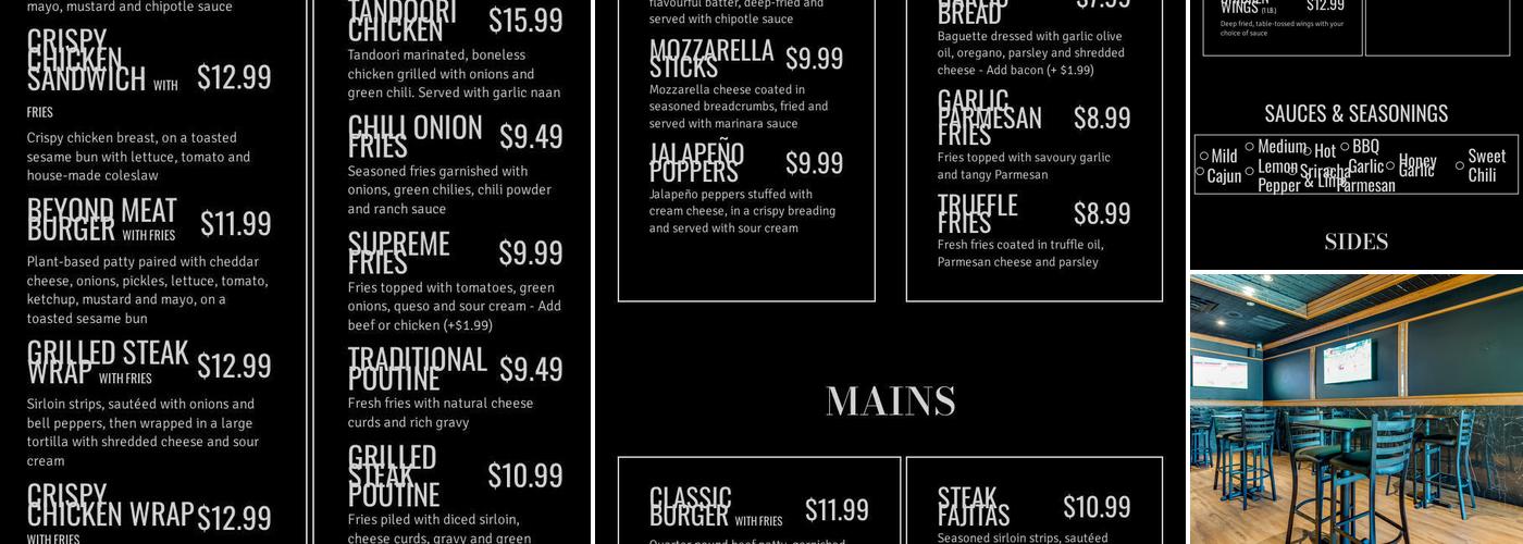 Round Table Tavern Menu