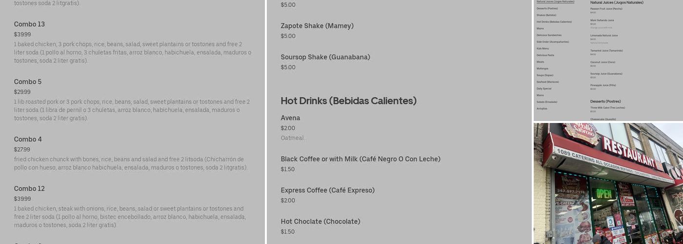 Pollo Sabroso Restaurant Menu