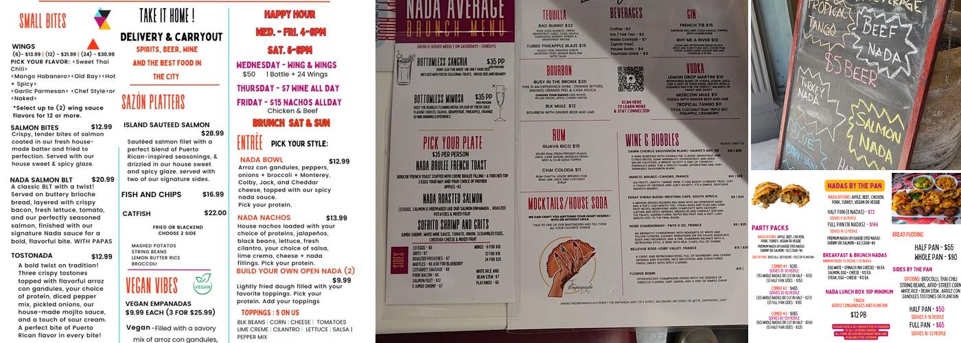 The Empanada Lady Menu