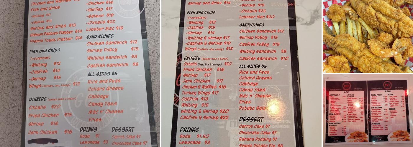 GG'S Fish & Chips Menu