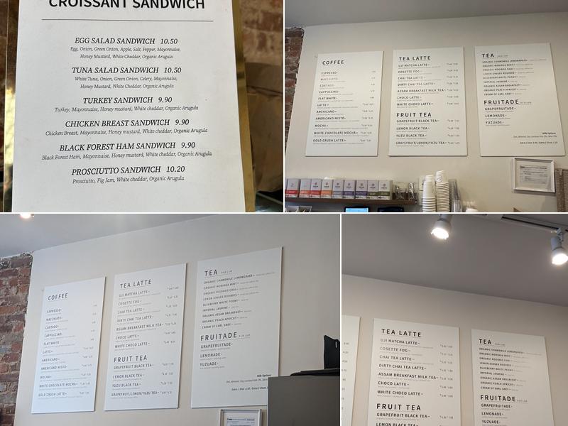 Cosette Coffee Menu