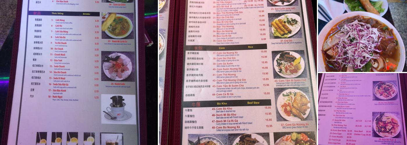 Pho Long Menu