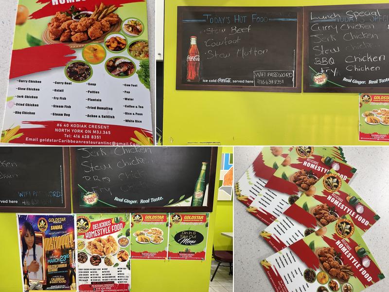 Goldstar Caribbean Restaurant and Bar Menu