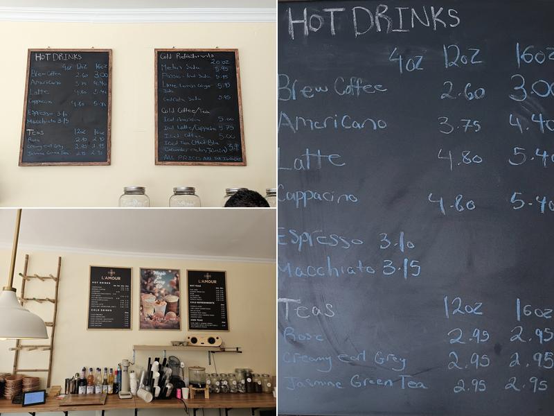 L'amour Cafe & Pastry Menu