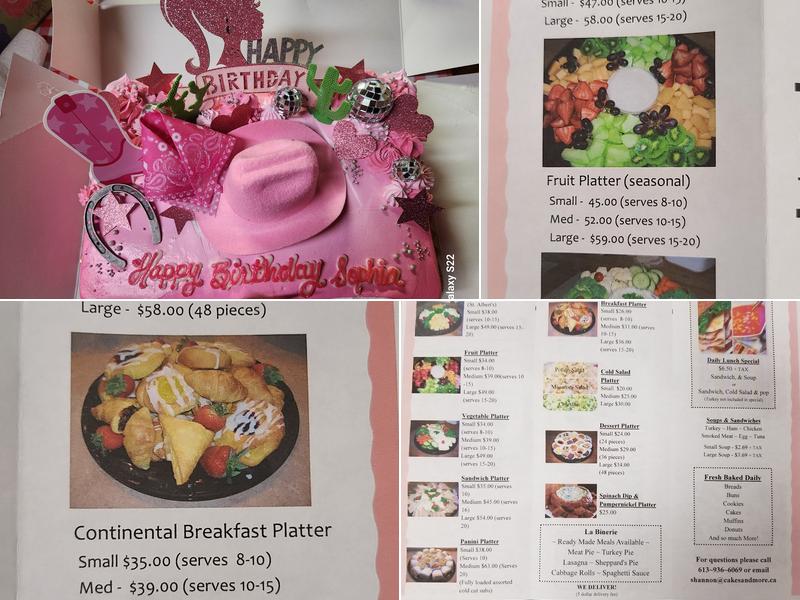 Cakes & More Menu