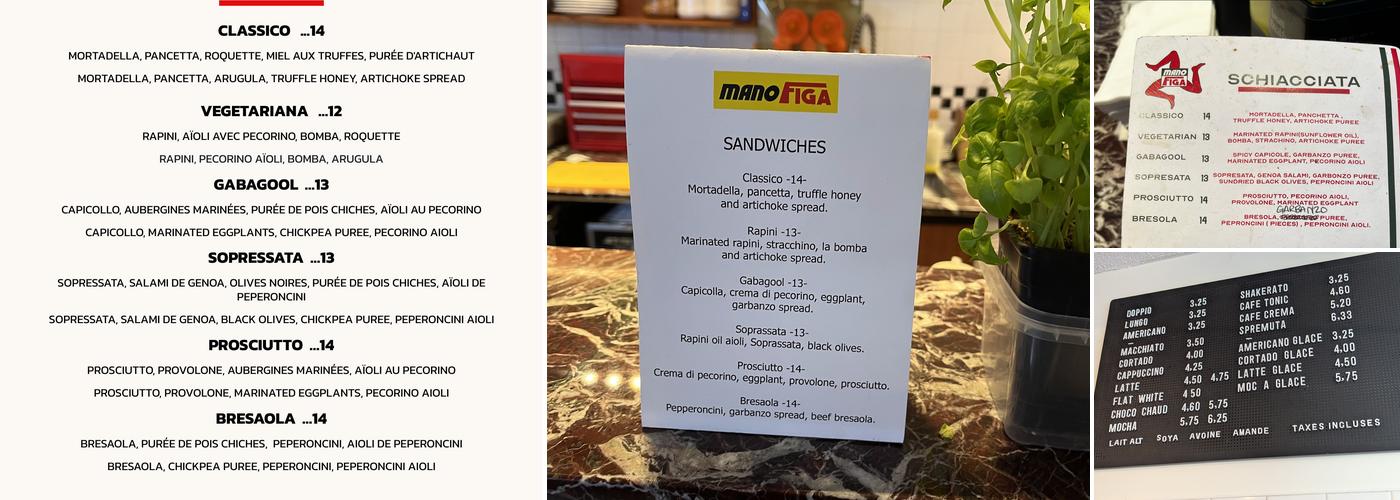 Mano Figa Menu