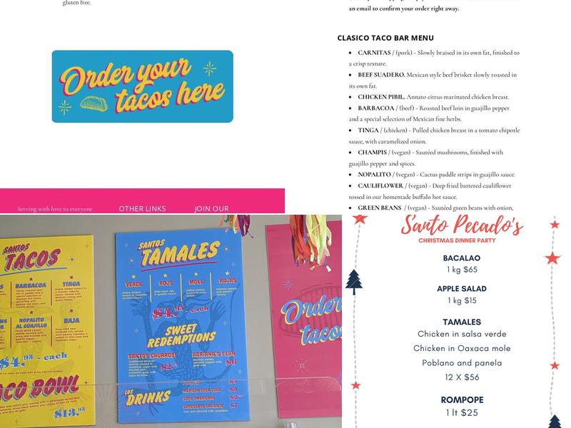 Santo Pecado - Mexican Catering Menu