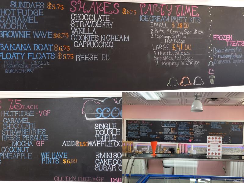 Coastal Ice Cream and Sweet Bar Menu