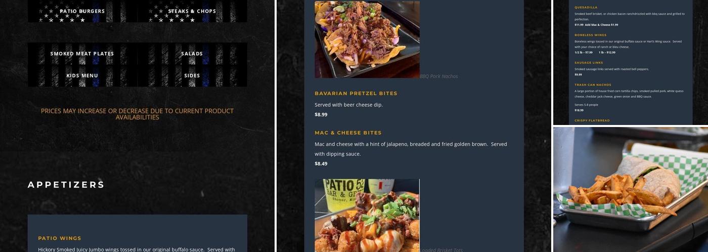 Patio 52 Bar& Grill Menu