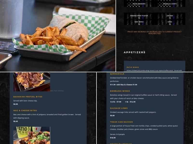Patio 52 Bar& Grill Menu