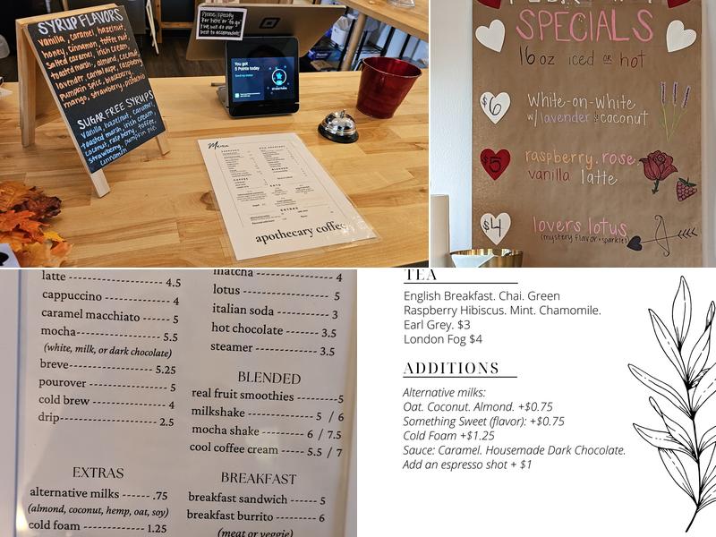 Apothecary Coffee Menu