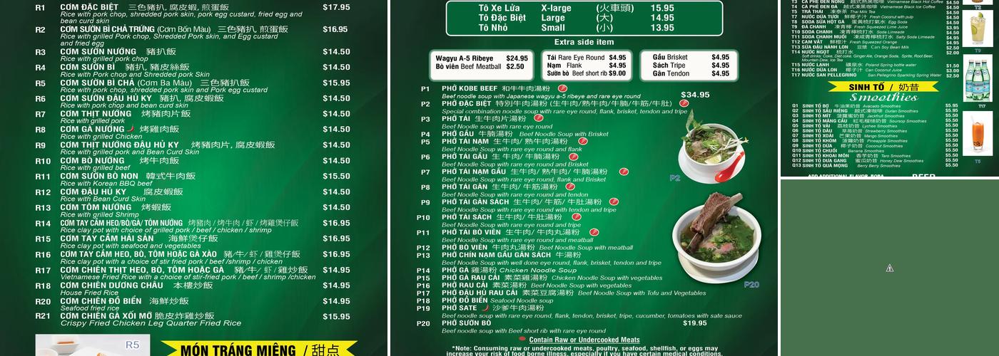 Saigon NV Menu