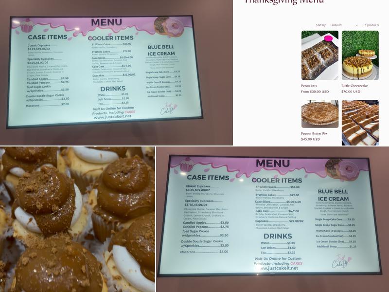 JustCakeIt! Menu