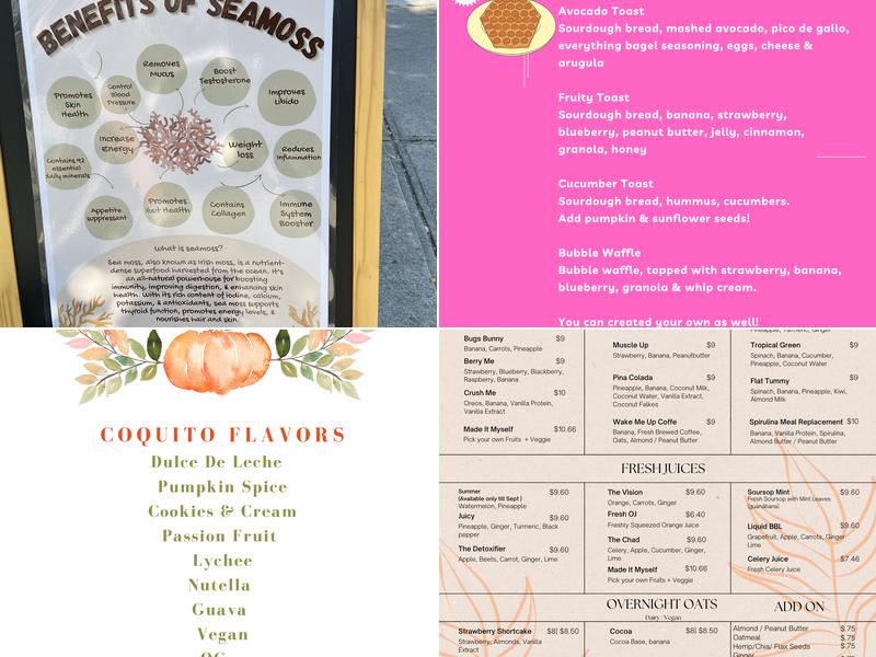 The Squeeze Juice Bar Menu