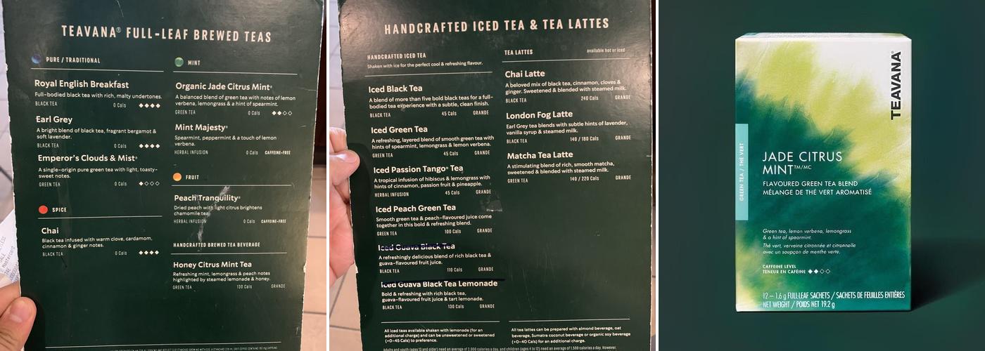 Starbucks Menu