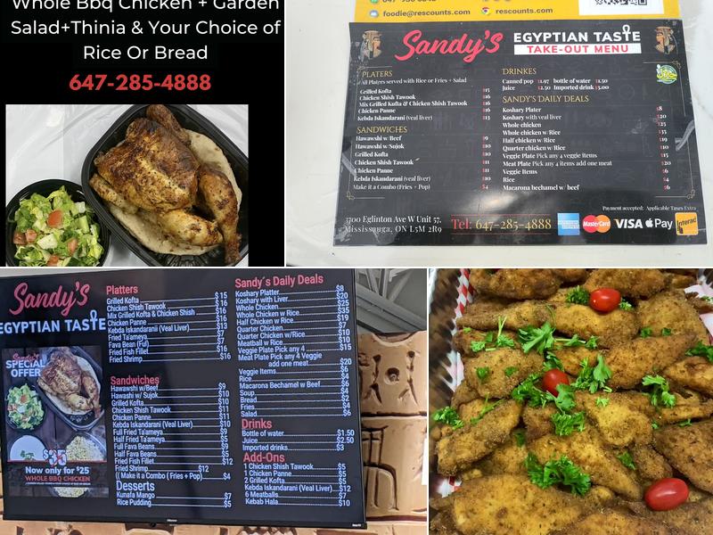 Sandy's Egyptian Taste Catering Menu