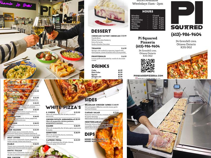 Pi Squared Pizzeria Menu