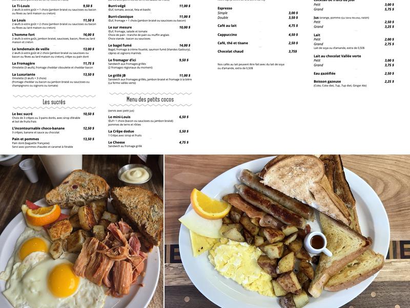 Les Popoteuses Menu