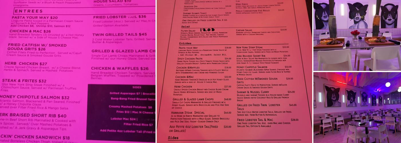 FILTER Restaurant Menu