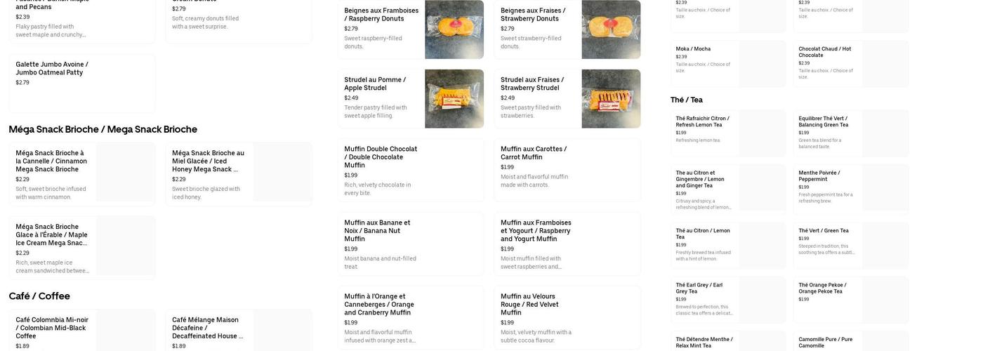 Transit Café Menu