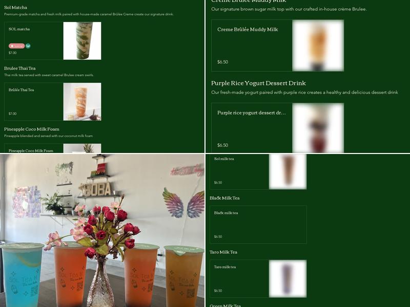 Sol Tea M Menu