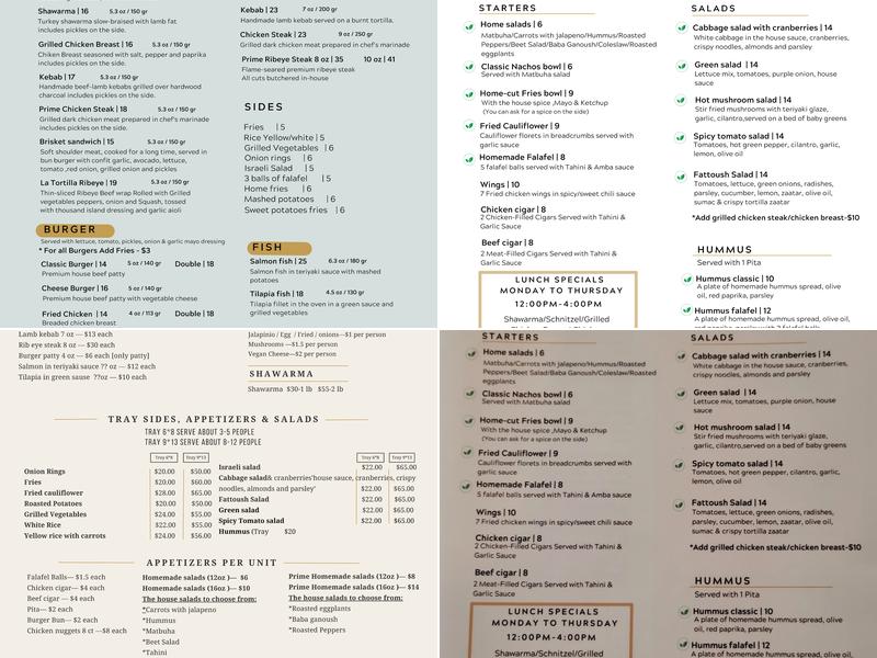 Prime Grill & Bar Menu