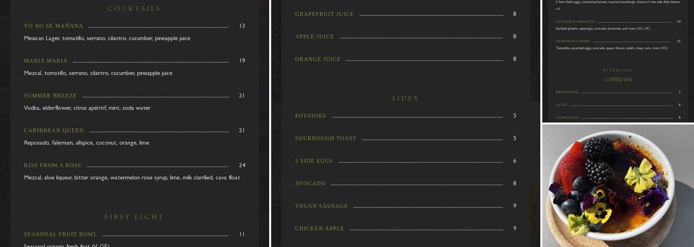 Shelby’s Rooftop Menu
