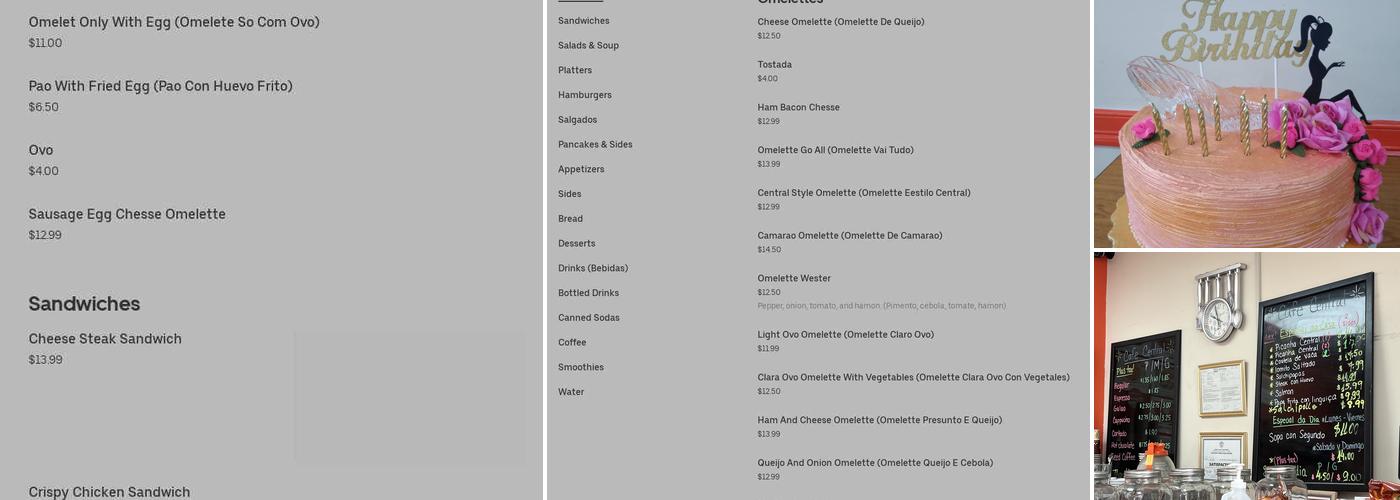 Café Central Menu