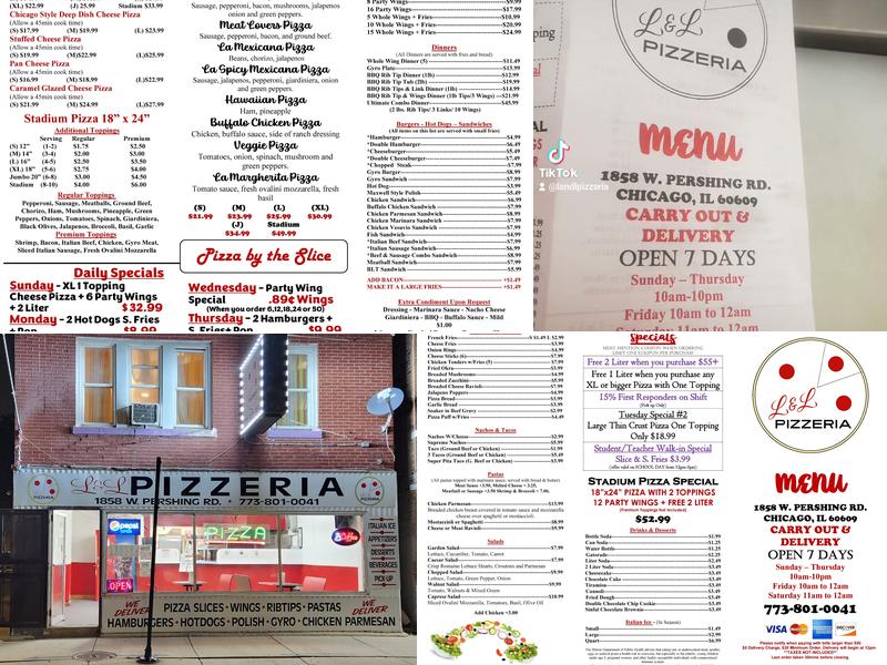 L & L Pizzeria Menu