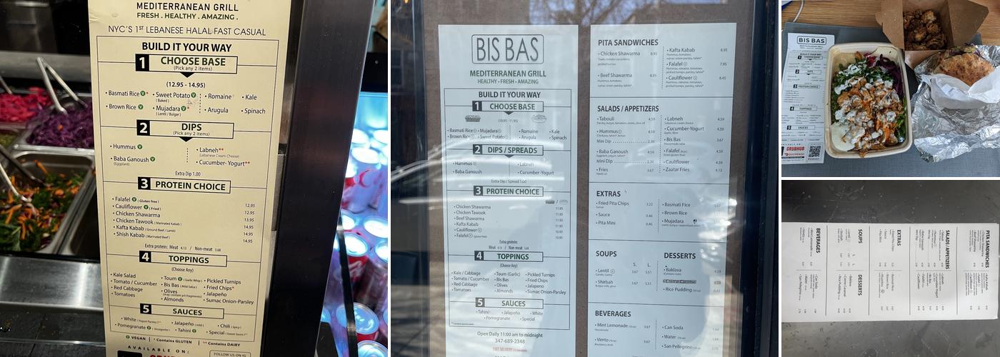 Bis Bas Mediterranean Grill Menu