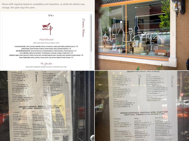 Passerine Menu