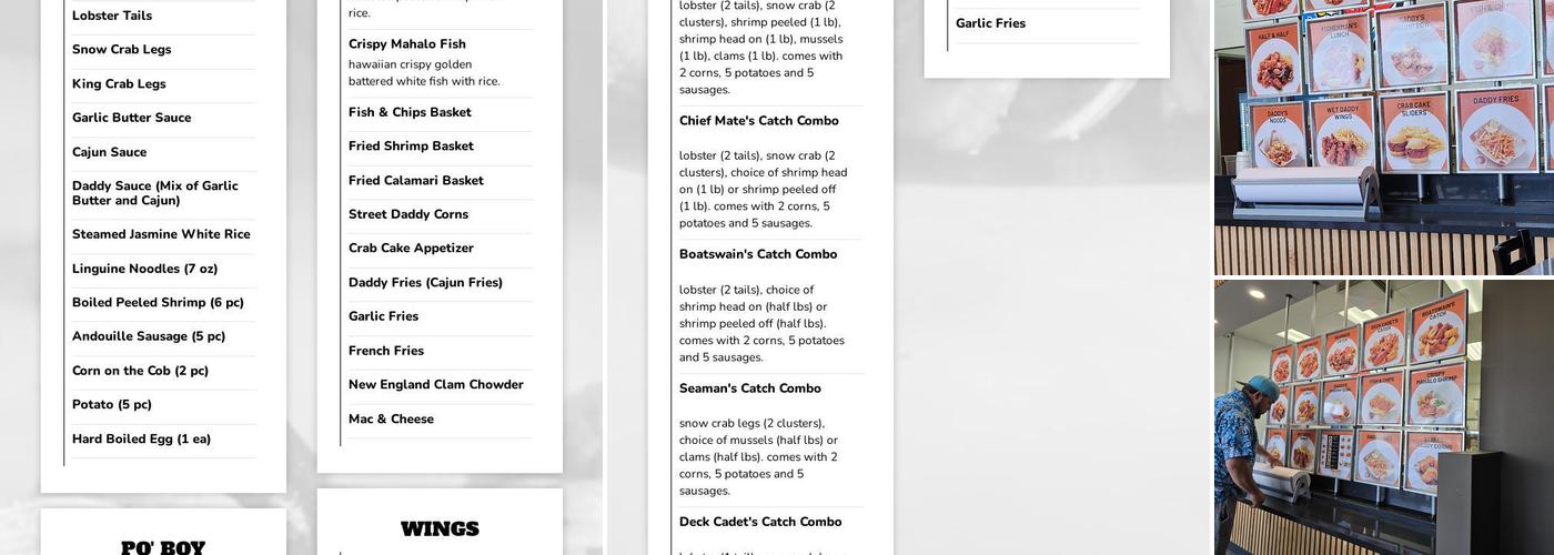 The Boil Daddy - Stanton Menu