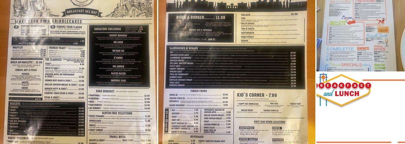 Griddlecakes Menu