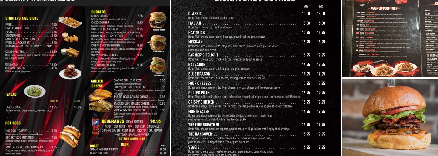 Poutineville Bishop Menu