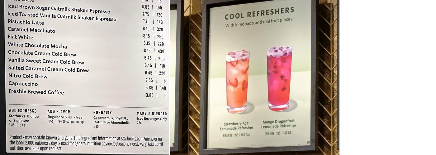 Starbucks Menu