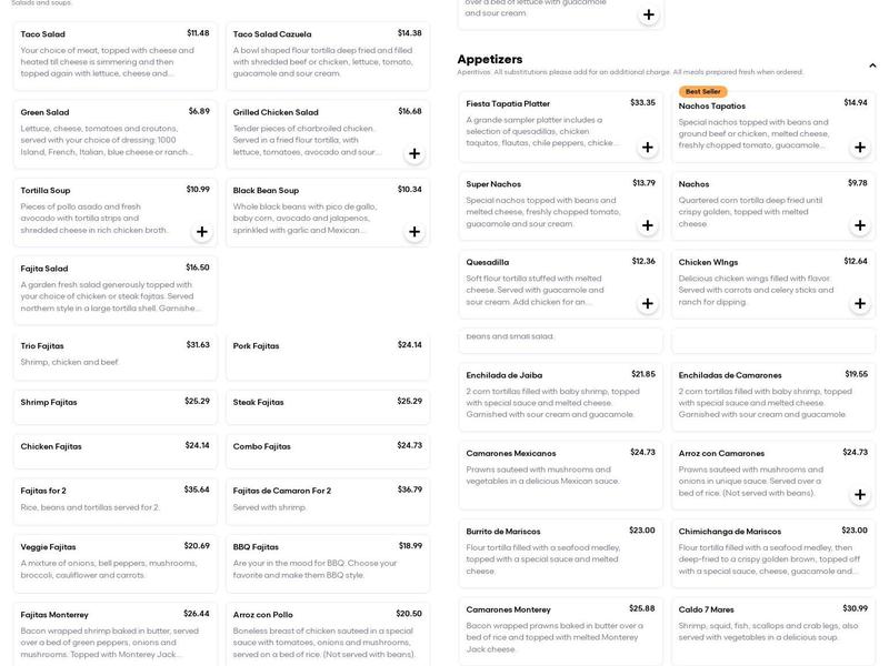 Cantina & Karaoke Menu