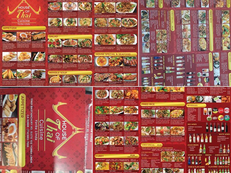 House of Thai Cuisine Menu